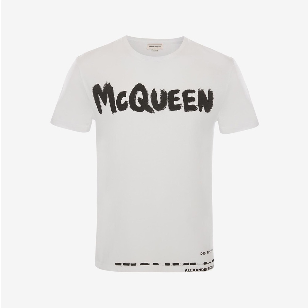 Men's McQueen Graffiti T-shirt in White size L